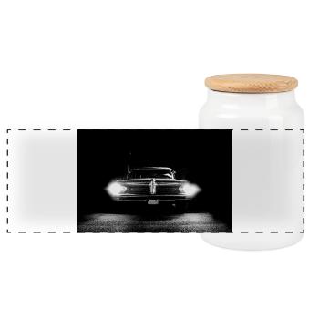 Style de voiture classique - Boîte à biscuits avec couvercle en bois - blanc - Devant