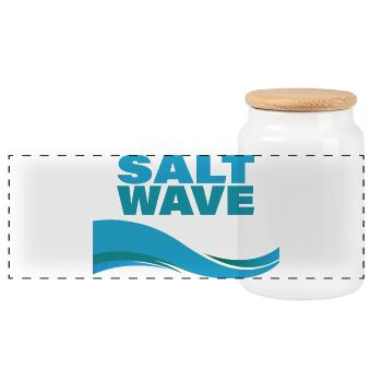 SALT WAVE - Panorama Keksdose mit Holzdeckel - Weiß - Vorne