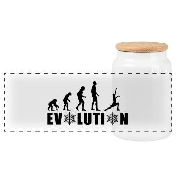 EVOLUTION EISKUNSTLAUF WINTER SCHNEE - Panorama Keksdose mit Holzdeckel - Weiß - Vorne
