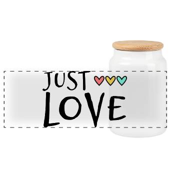 JUST MARRIED. EVJF. SAINT VALENTIN. COUPLE - Boîte à biscuits avec couvercle en bois - blanc - Devant