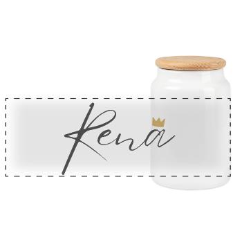 Chemise Princesse Irena – Nom avec la lettre I - Boîte à biscuits avec couvercle en bois - blanc - Devant