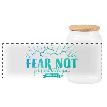 Fear not for I am with you - Panorama Keksdose mit Holzdeckel - Weiß - Vorne