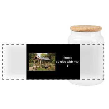 Streetwear Temple - Boîte à biscuits avec couvercle en bois - blanc - Devant