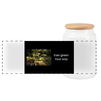 Streetwear Ever Green Your Way - Boîte à biscuits avec couvercle en bois - blanc - Devant