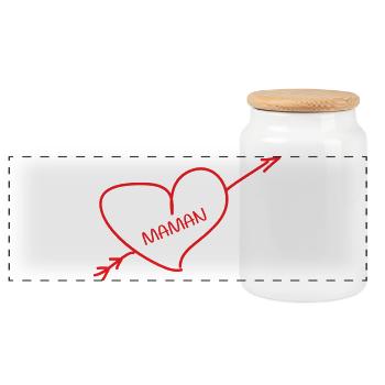 Mama, ich liebe dich - Muttertag - Panorama Keksdose mit Holzdeckel - Weiß - Vorne