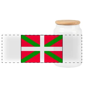 Drapeau basque - Boîte à biscuits avec couvercle en bois - blanc - Devant