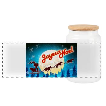 026 staffies traineau - Boîte à biscuits avec couvercle en bois - blanc - Devant