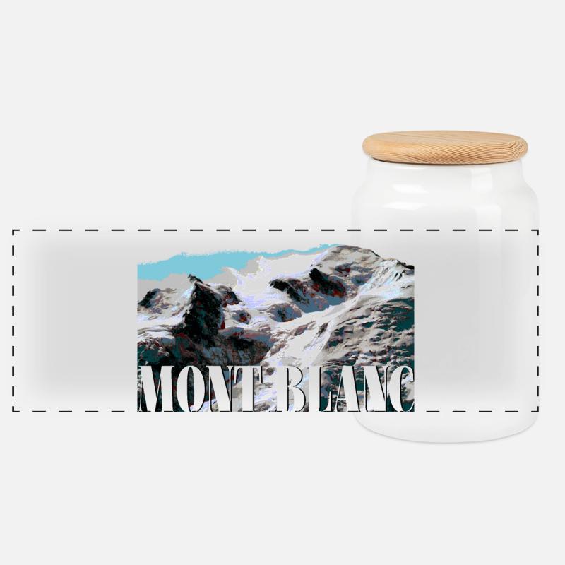 Blanc - Panorama Keksdose mit Holzdeckel - Weiß