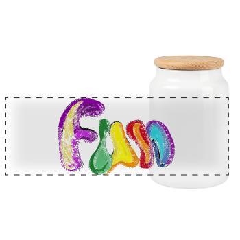 FUN - Panoramic Cookie Jar with Wooden Lid - white - Front