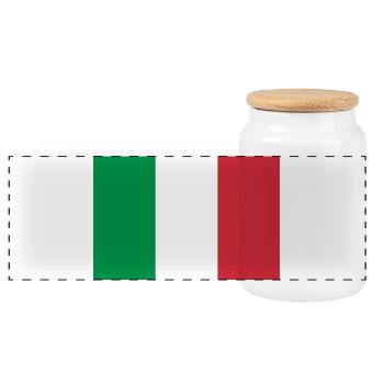 Italie - Boîte à biscuits avec couvercle en bois - blanc - Devant