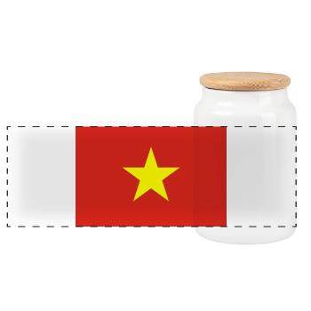 Vietnam - Boîte à biscuits avec couvercle en bois - blanc - Devant