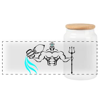 Alpha Aquarius Deluxe - Panorama Keksdose mit Holzdeckel - Weiß - Vorne