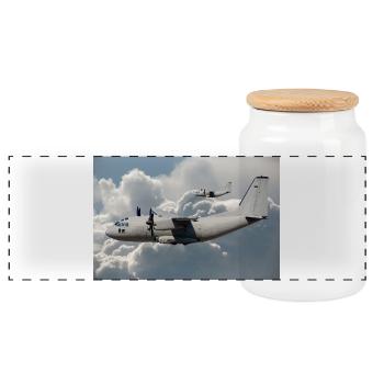 C-27 Spartan - Boîte à biscuits avec couvercle en bois - blanc - Devant