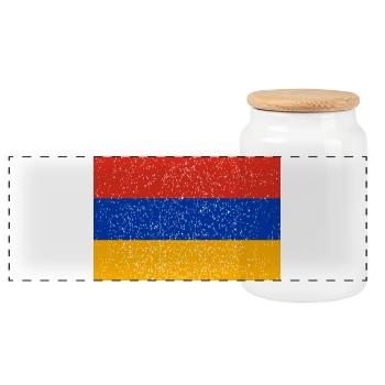 Vintage Armenian flag - Panoramic Cookie Jar with Wooden Lid - white - Front