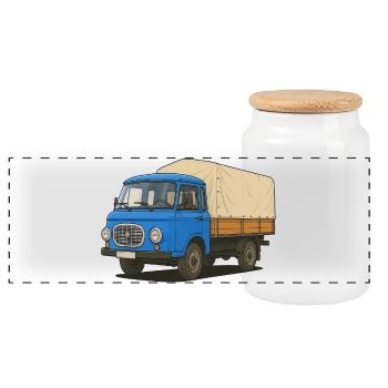 Plateau Est - Boîte à biscuits avec couvercle en bois - blanc - Devant