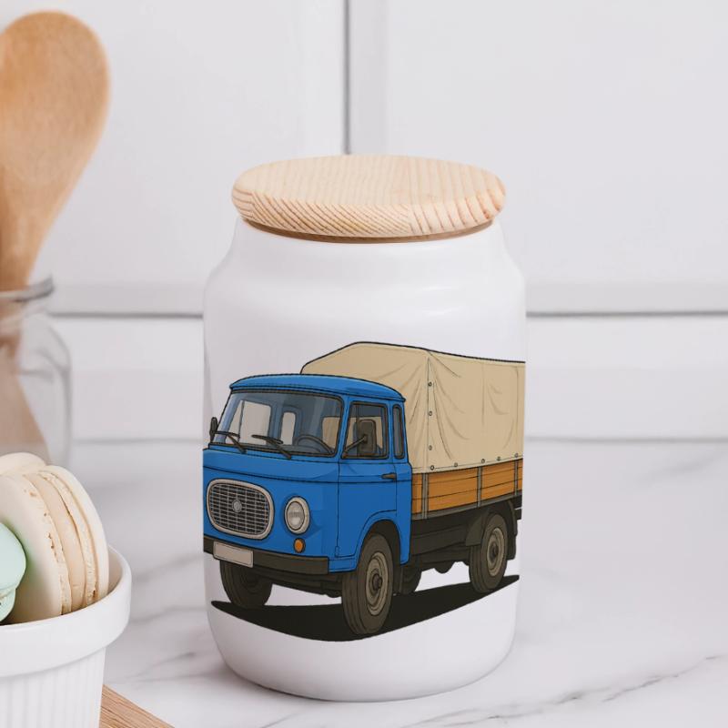 Ost-Pritsche Panorama Keksdose mit Holzdeckel