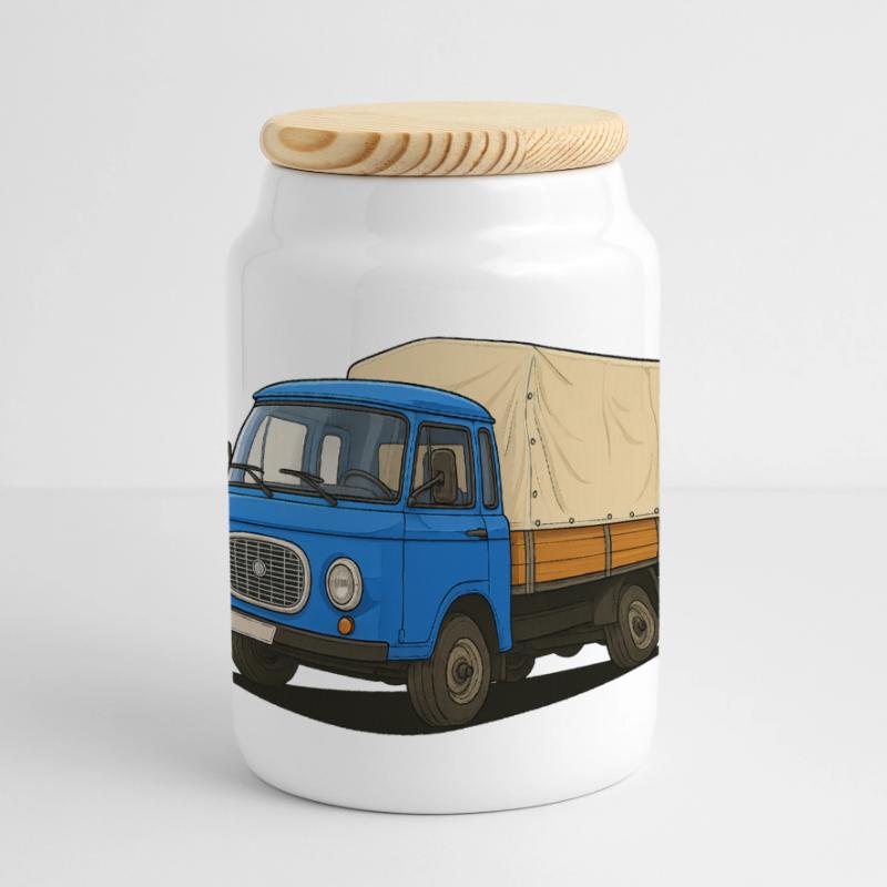 Ost-Pritsche Panorama Keksdose mit Holzdeckel