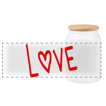 MOTHER'S DAY. HAPPY MOTHER'S DAY. MOM - Panoramic Cookie Jar with Wooden Lid - white - Front