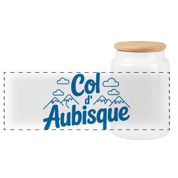 Col d’Aubisque Art ludique de l’escalade - Boîte à biscuits avec couvercle en bois - blanc - Devant