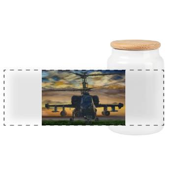 Le Ka-50 - Boîte à biscuits avec couvercle en bois - blanc - Devant