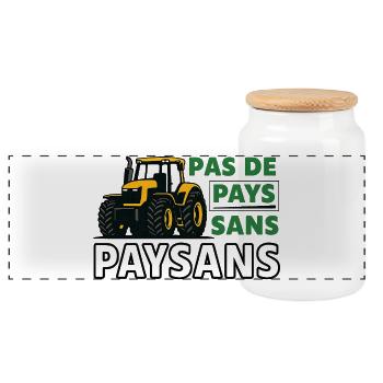 Pas de pays sans paysans  - Boîte à biscuits avec couvercle en bois - blanc - Devant
