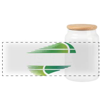 Tennis Logo - Cooles Sport-Logo - Panorama Keksdose mit Holzdeckel - Weiß - Vorne