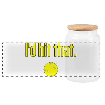 Je frapperais ce drôle de dicton de tennis - Boîte à biscuits avec couvercle en bois - blanc - Devant
