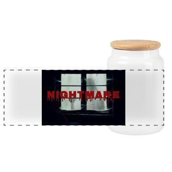 Albtraum_Geist_Halloween - Panorama Keksdose mit Holzdeckel - Weiß - Vorne