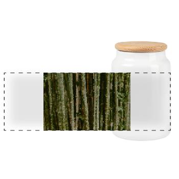 Waldlinien Tarnmuster - Panorama Keksdose mit Holzdeckel - Weiß - Vorne