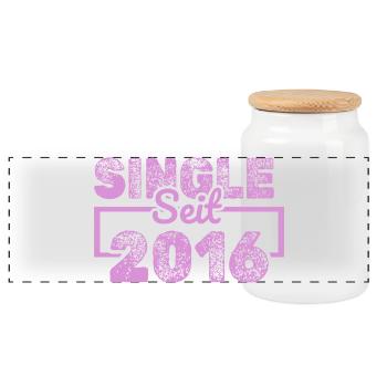 Single 2016 - Panorama Keksdose mit Holzdeckel - Weiß - Vorne