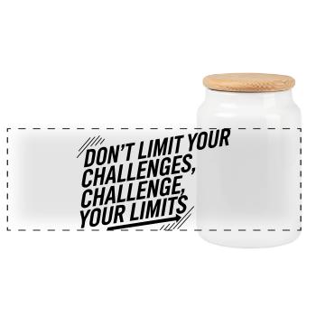 Remettez vos limites à l’épreuve - Motivation, Endurance mentale - Boîte à biscuits avec couvercle en bois - blanc - Devant