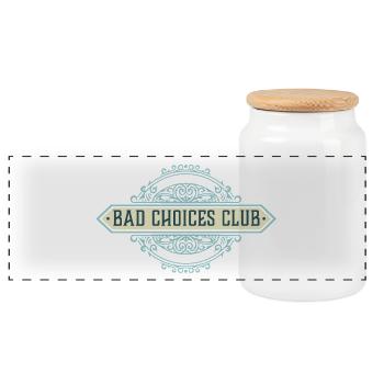 Emblème du Bad Choices Club - Boîte à biscuits avec couvercle en bois - blanc - Devant