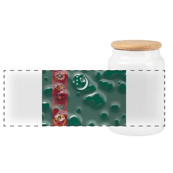 Turkmenistan als Turkmenistan - Panorama Keksdose mit Holzdeckel - Weiß - Vorne