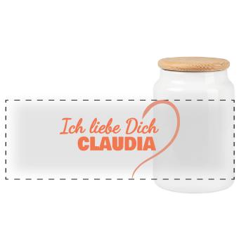 Claudia - Boîte à biscuits avec couvercle en bois - blanc - Devant