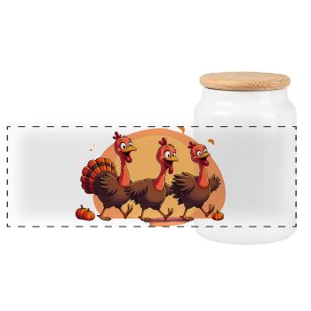 Thanksgiving Truthahn Baby - Panorama Keksdose mit Holzdeckel - Weiß - Vorne
