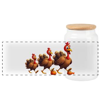 Thanksgiving Truthahn Baby - Panorama Keksdose mit Holzdeckel - Weiß - Vorne