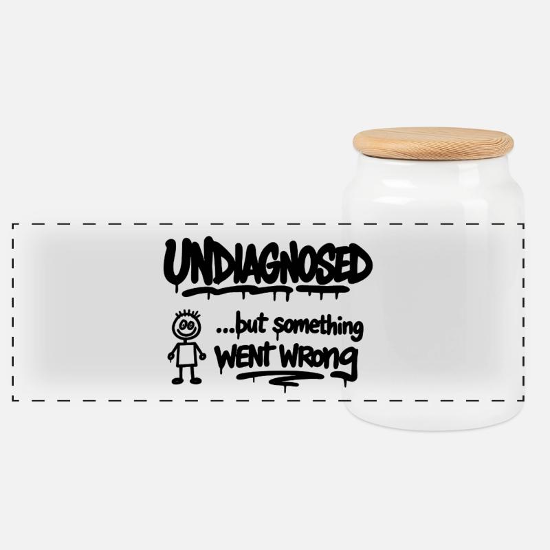 Undiagnosed – But Something Went Wrong Spruch - Panorama Keksdose mit Holzdeckel - Weiß