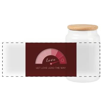 Laissez l’amour vous guider - Boîte à biscuits avec couvercle en bois - blanc - Devant