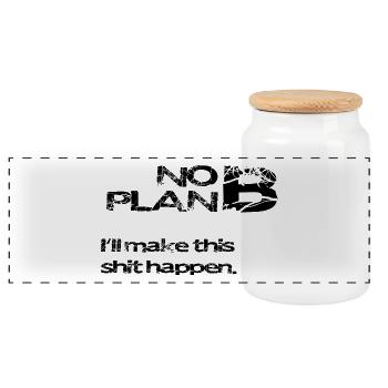 Pas de plan B – déclaration grunge : faute de frappe - Boîte à biscuits avec couvercle en bois - blanc - Devant