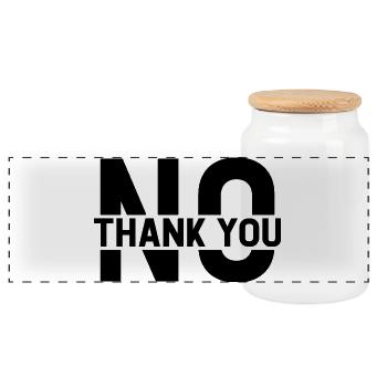 No Thank You - Panoramic Cookie Jar with Wooden Lid - white - Front