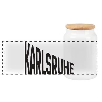 Karlsruhe - Boîte à biscuits avec couvercle en bois - blanc - Devant