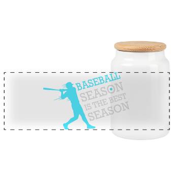 Baseball Season Is The Best Season Fan Spiel Sport - Panorama Keksdose mit Holzdeckel - Weiß - Vorne