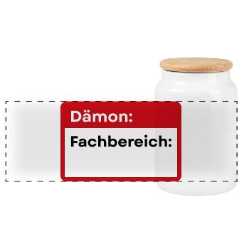 Dämonischer Fachbereich Badge - Panorama Keksdose mit Holzdeckel - Weiß - Vorne