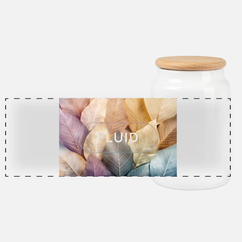 fluid – minimalistisches Glas Design - Panorama Keksdose mit Holzdeckel - Weiß