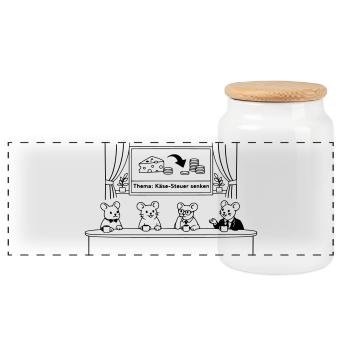 Réduction de la taxe sur le fromage souris - Boîte à biscuits avec couvercle en bois - blanc - Devant