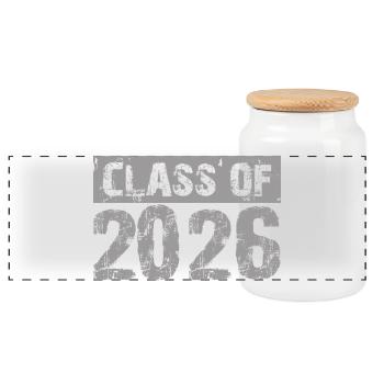 Abschlussjahrgang 2026 Class of - Schüler Student - Panorama Keksdose mit Holzdeckel - Weiß - Vorne