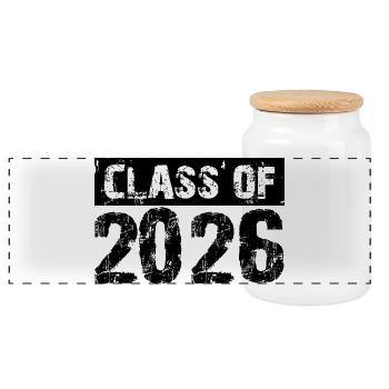 Class of 2026 Schule Studium Klasse Abschluss Abi - Panorama Keksdose mit Holzdeckel - Weiß - Vorne