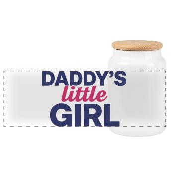 Design de la petite fille mignonne de papa - Boîte à biscuits avec couvercle en bois - blanc - Devant