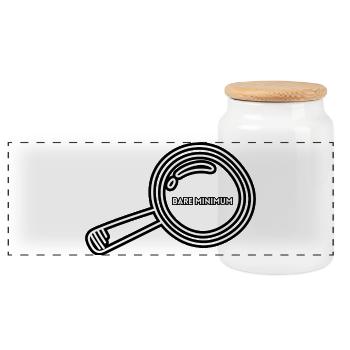 Minimaliste minimaliste de loupe - Boîte à biscuits avec couvercle en bois - blanc - Devant