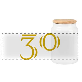 30. 30 YEARS. 30th ANNIVERSARY. 30 YEARS ANNIVERSARY. - Panoramic Cookie Jar with Wooden Lid - white - Front